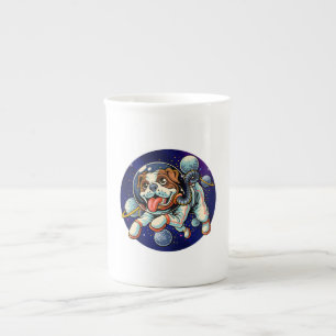 Tasse En Porcelaine Chien astronaute, chien spatial