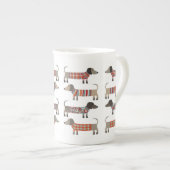 Tasse En Porcelaine Chien de saucisse Dachshund (Devant droit)