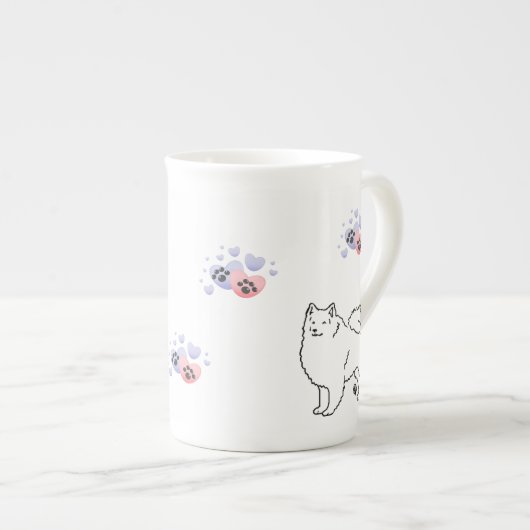 Tasse En Porcelaine Chiens d'Eskimo américains (Devant droit)