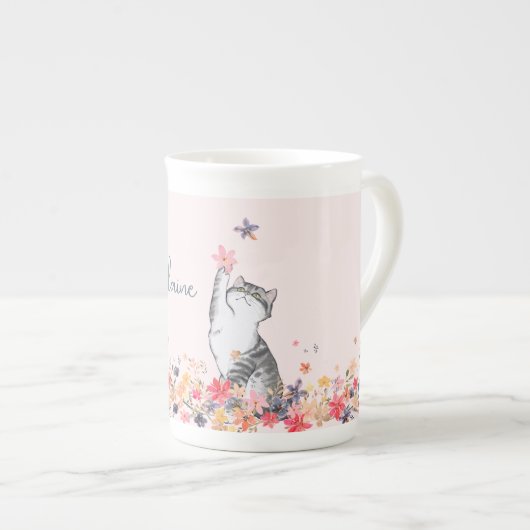 Tasse En Porcelaine Chocolat Chocolat Chocolat Chauffé Rose Chocolat C (Devant droit)