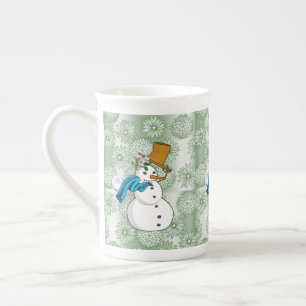Tasse En Porcelaine Christmas Mug, Snowman, Joyeux Noël