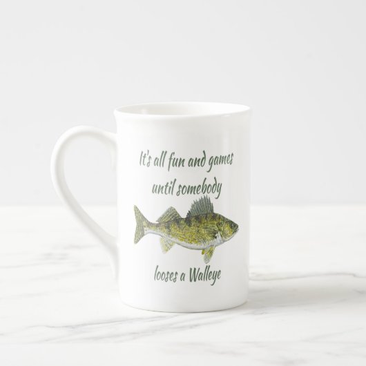 Tasse En Porcelaine Citation de pêche au walleye (Gauche)