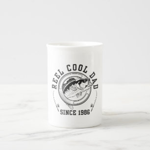 Tasse En Porcelaine Citation de pêche drôle Bobiné Papa cool depuis 19