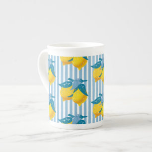 Tasse En Porcelaine Citrons jaunes d'Amalfi de style méditerranéen