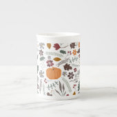 Tasse En Porcelaine Citrouille d'automne motif graphique contemporain (Devant)