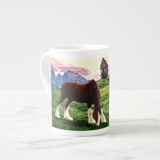 Tasse En Porcelaine Clydesdale Sunset (Devant gauche)