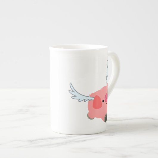 Tasse En Porcelaine Cochon De Dessin À Charme (Devant droit)