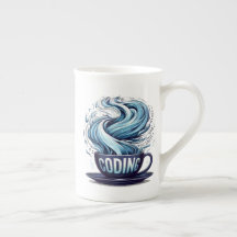Codage bleu ton Café Numéros binaires Programmateu
