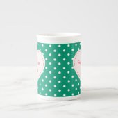 Tasse En Porcelaine Coeur de vert vert avec le nom (Devant)