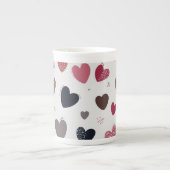 Tasse En Porcelaine Coeurs 3 (Devant)