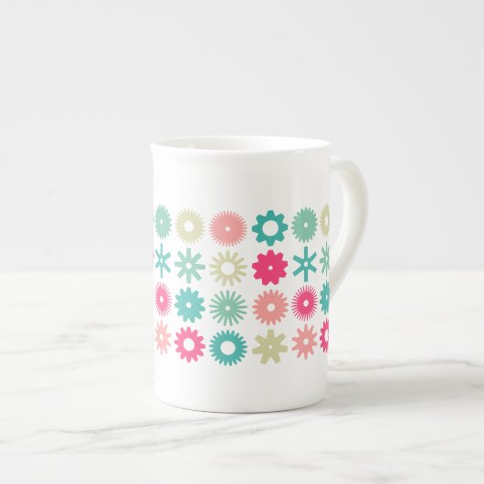 Tasse En Porcelaine Cogs - Couleurs 01 (Devant droit)