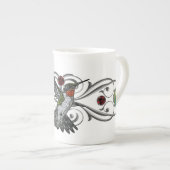 Tasse En Porcelaine Colibri Ruby Throsé (Devant droit)