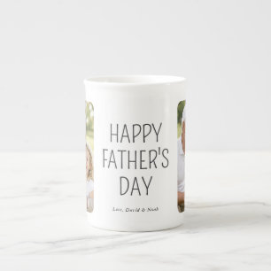 Tasse En Porcelaine Collage de photos minimaliste moderne pour la fête