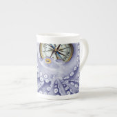 Tasse En Porcelaine Compas d'octopus pourpre (Devant droit)