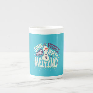 Tasse En Porcelaine Conception de bonhomme de neige