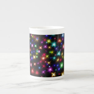 Tasse En Porcelaine Conception de feux d'artifice Étoiles Colorées