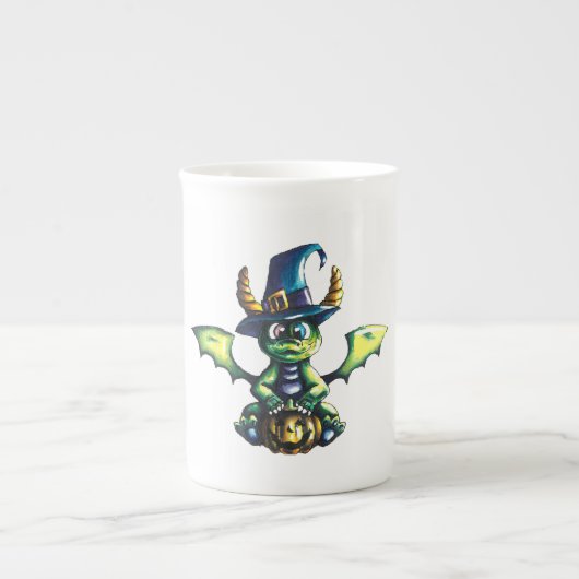 Tasse En Porcelaine Conception magique du dragon d'Halloween (Devant)