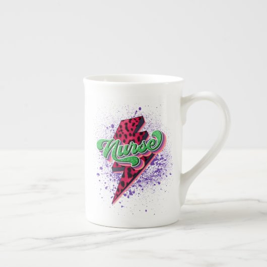 Tasse En Porcelaine Conception rétro de la sublimation infirmière, vie (Droite)