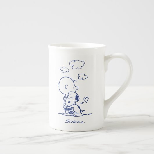 Tasse En Porcelaine Confort et sécurité | Charlie & Snoopy Hug (Droite)