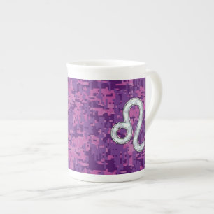 Tasse En Porcelaine Connexion Leo Zodiac sur Camion numérique Fuchsia 