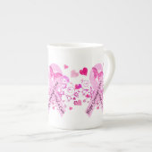 Tasse En Porcelaine Conscience de cancer du sein (Devant droit)