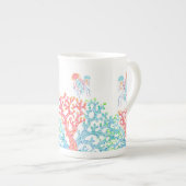 Tasse En Porcelaine Corail et méduse (Devant droit)