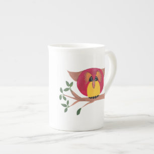 Tasse En Porcelaine Coupe Bone China cadeau avec Owl Art