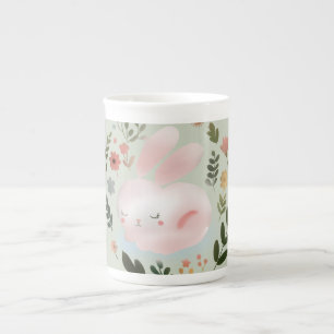 Tasse En Porcelaine Couronne florale de Pâques aux couleurs pastel pou