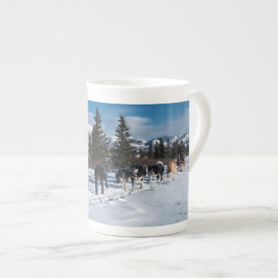 Tasse En Porcelaine Course de traîneau à chiens Husky de l'Alaska