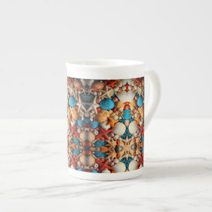 Tasse En Porcelaine Couverture Sherpa Mosaïque Coquillages
