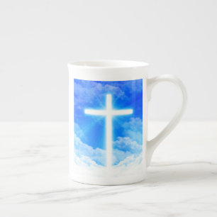 Tasse En Porcelaine Croix de lumière Jésus-Christ chrétien personnalis