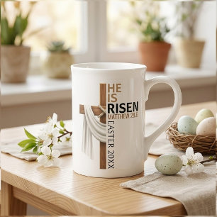Tasse En Porcelaine Croix de Pâques vintage personnalisée Il est ressu