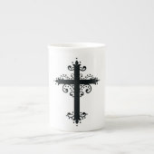 Tasse En Porcelaine Croix de religion avec un ornement (Devant)