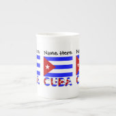 Tasse En Porcelaine Cuba Drapeau bleu clair Cubain Personnalisé (Devant)