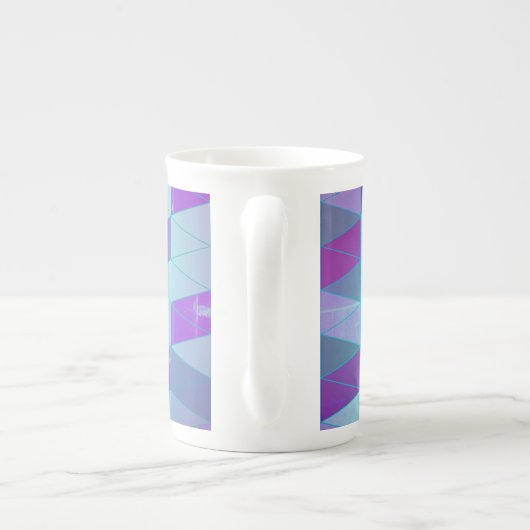 Tasse En Porcelaine Cubes en triangles Motif géométrique (Dos)