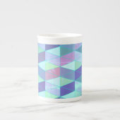 Tasse En Porcelaine Cubes en triangles Motif géométrique (Devant)