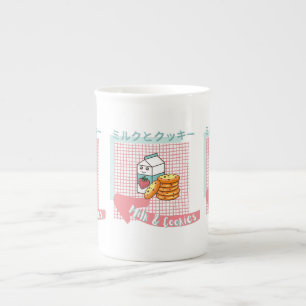Tasse En Porcelaine cuisine kawaii - Milk et biscuit mignon, rose, tur