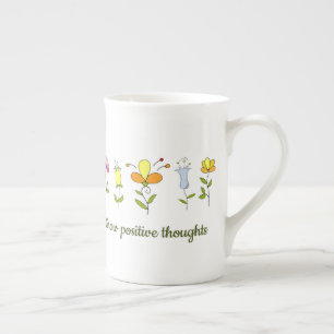 Tasse En Porcelaine Cultiver des pensées positives fleurs