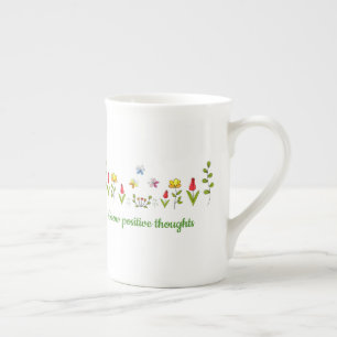 Tasse En Porcelaine Cultiver des pensées positives fleurs