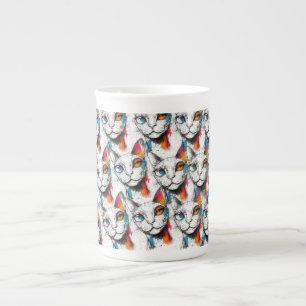 Tasse En Porcelaine Curieux Kitty