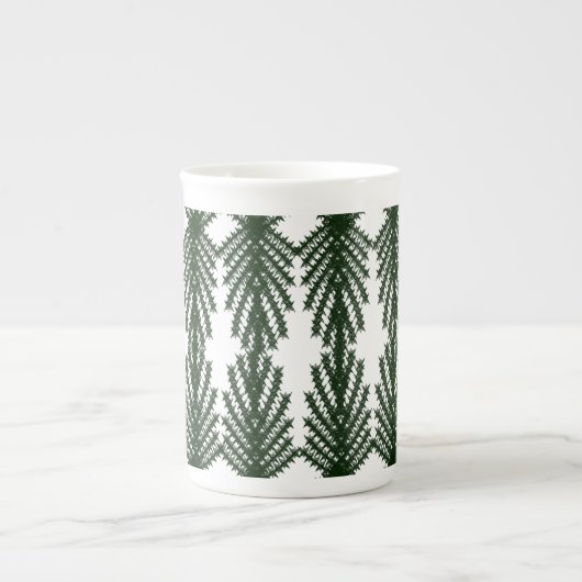 Tasse En Porcelaine Custom Forest Green Pine Tree Abstract Pattern (Devant)