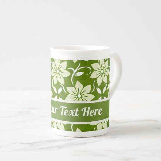 Tasse En Porcelaine Custom Olive Blossom Repeat (Devant droit)