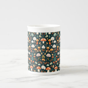 Tasse En Porcelaine Cute champignons feuille cottage design