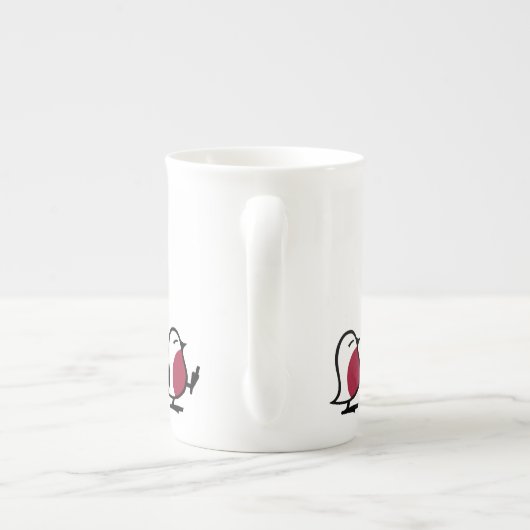 Tasse En Porcelaine Cute Marching Robins Simple Bird Line Drawing (Dos)