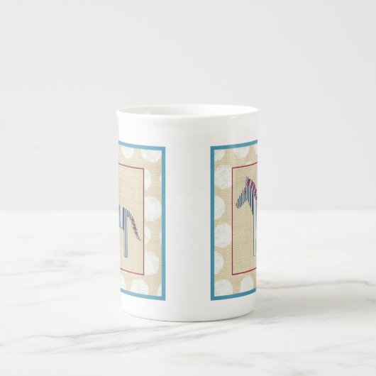 Tasse En Porcelaine Cutout Zebra sur Arrière - plan crème (Devant)