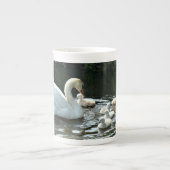 Tasse En Porcelaine Cygne blanc avec poules (Devant)