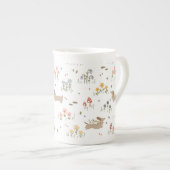 Tasse En Porcelaine Dachshund Lover Weiner Chien Saucisse Chien Fleur (Devant droit)