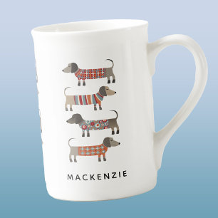 Tasse En Porcelaine Dachshund Sausage Chien Personnalisé