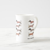 Tasse En Porcelaine Dachshund Sausage Chien Personnalisé (Devant droit)