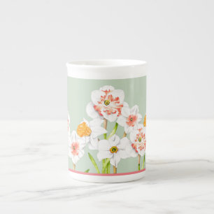 Tasse En Porcelaine Daffodiques sur une boue d'os en Chine